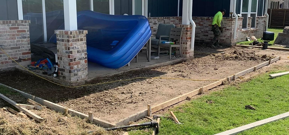 Patio expansion forms being prepared